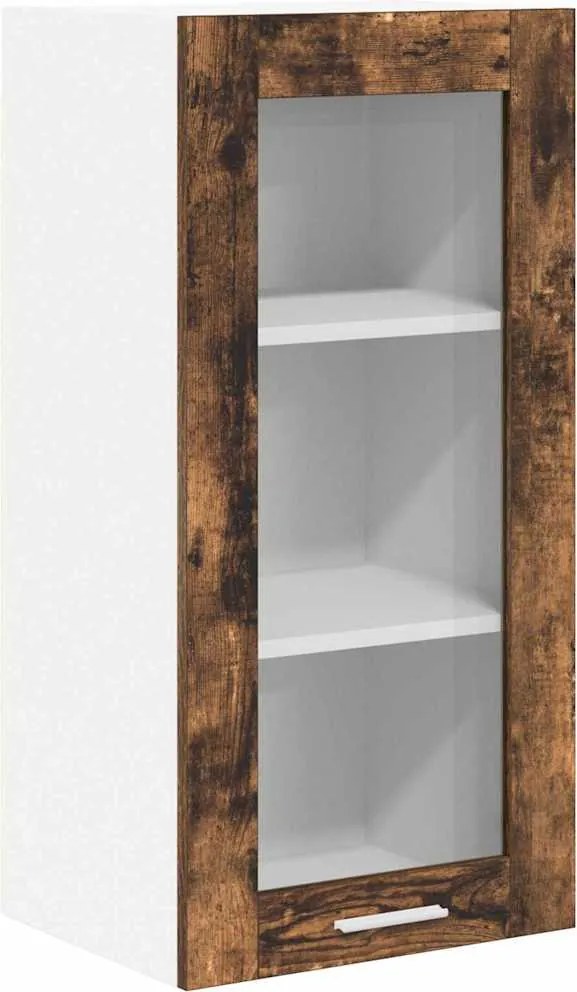 vidaXL Függő szekrény tárolóval Füstölt tölgy 40 x 31 x 80 cm Faanyag