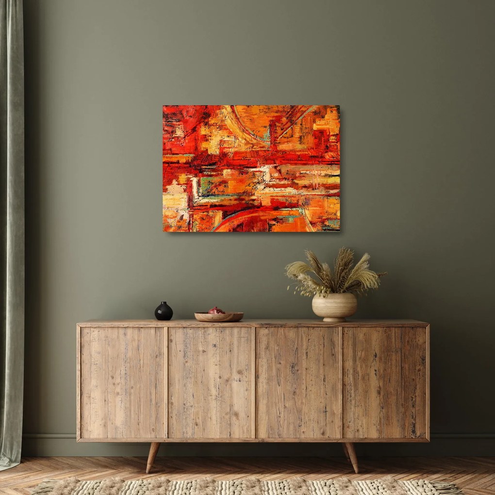 A falfestmény képe (üvegen) (70x50 cm)