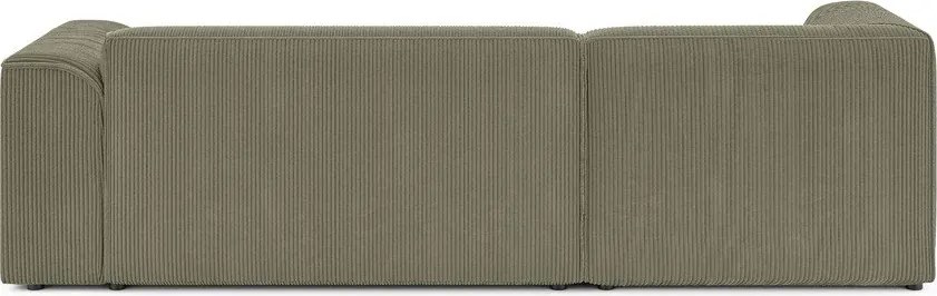 Zöld kordbársony sarokkanapé (bal oldali-heverő résszel) Merid – Ropez