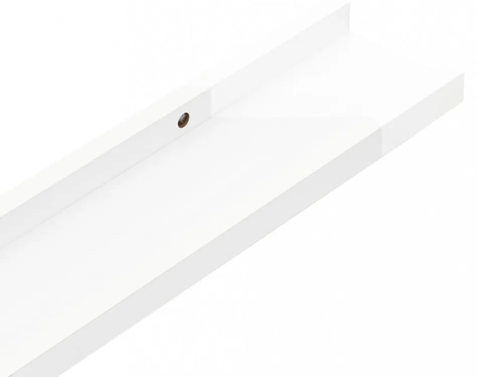 4 db magasfényű fehér fali polc 40 x 9 x 3 cm