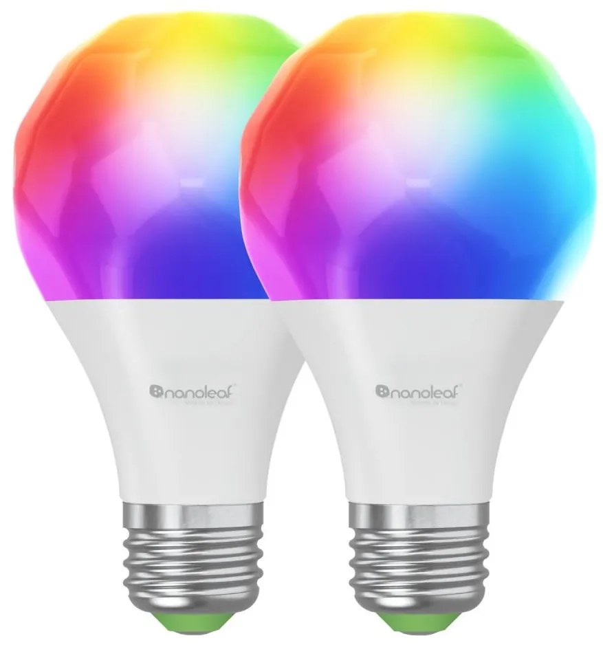 Nanoleaf N7501B02-2A60E-KÉSZLET 2x LED RGBW Dimmelhető izzó A19 E27/9W/230V 2700-6500K