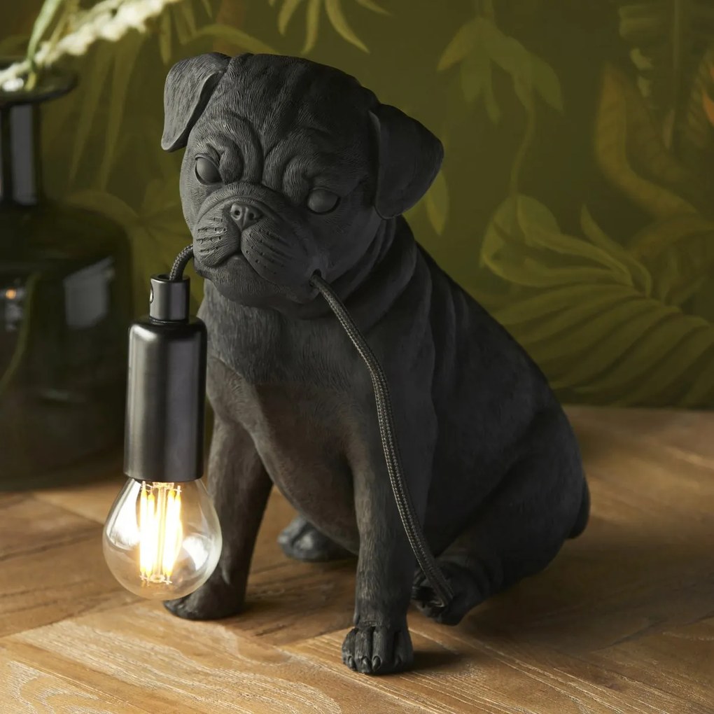 Endon modern asztali lámpa pug puppy matt fekete end107325