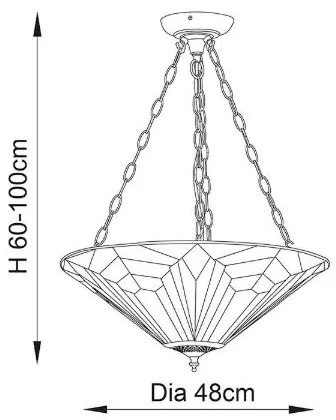 Endon 63936 - Tiffany ASTORIA láncos csillár 3xE27/60W/230V átm. 48 cm