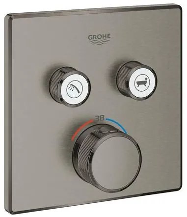 zuhany és fürdő csaptelep GROHE Grohtherm Smartcontrol vakolat alatti rész nélkül csiszolt Hard Graphite 29124AL0