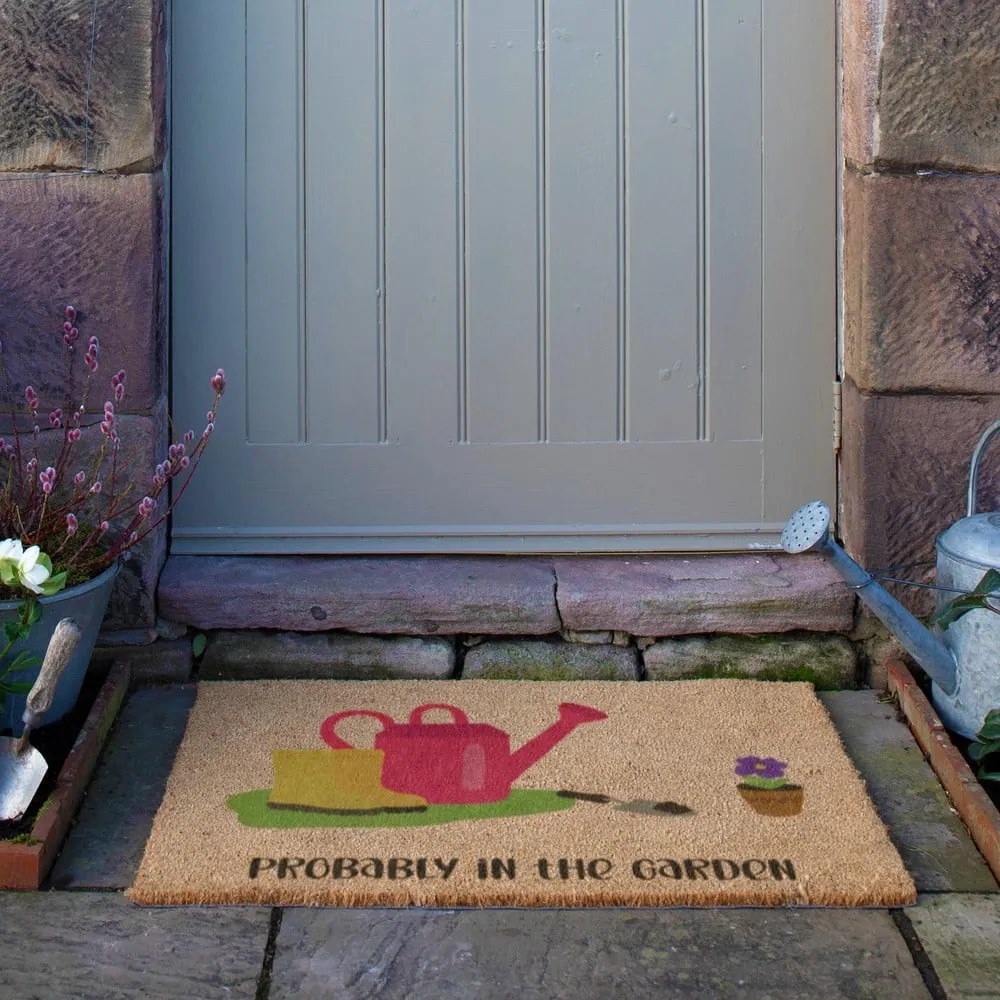Kókuszrost lábtörlő 40x60 cm Probably in the Garden – Artsy Doormats
