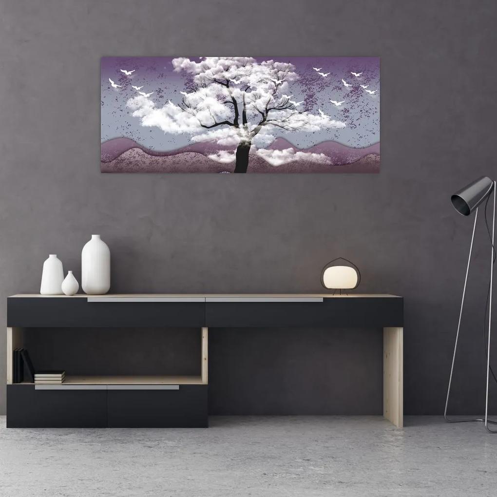 Kép - Fa a felhőkben (120x50 cm)