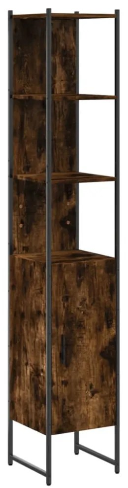 füstös tölgy színű szerelt fa fürdőszobaszekrény 33x33x185,5 cm
