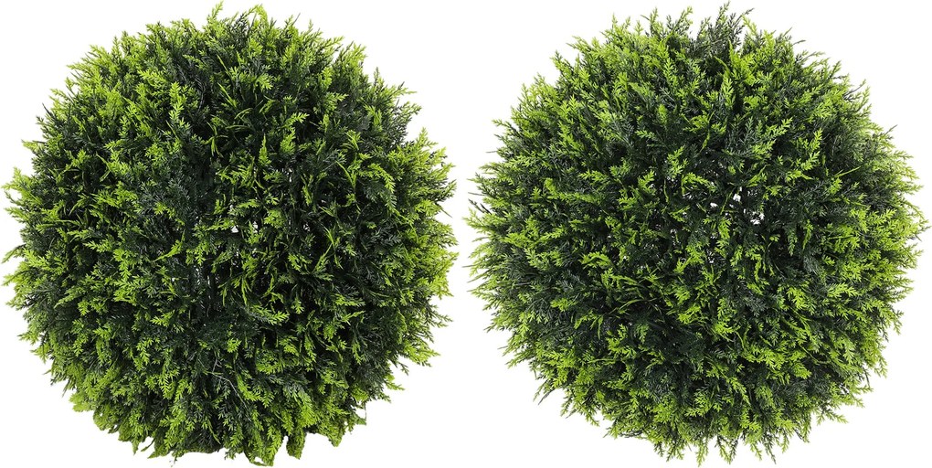 HOMCOM 2 darabos műcédrus, 45 cm-es beltéri növény, dekoratív növények otthonra, irodába, folyosóra, kertbe, zöld | Aosom