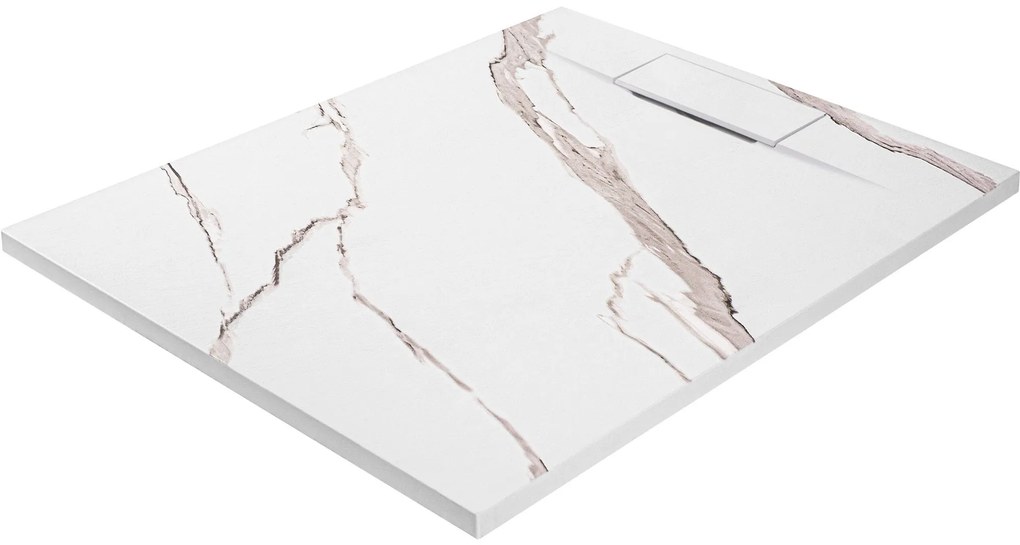 Zuhanytálca Bazalt CARRARA WHITE 80x100