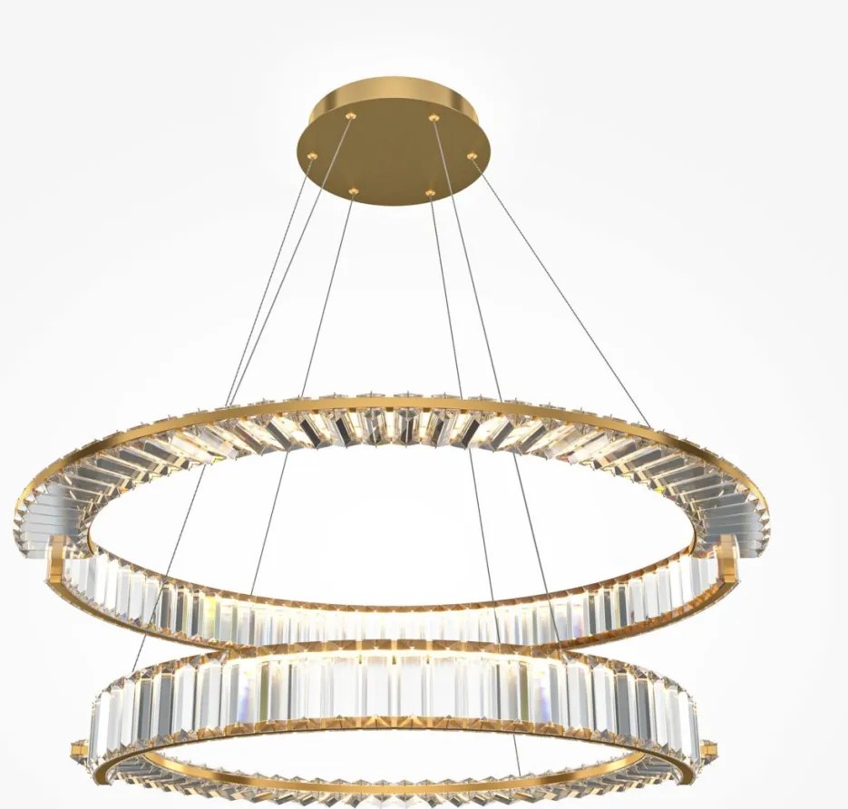 MAYTONI P097PL-L90G4K KRONE Kristály Függesztett Lámpa Átlátszó, Arany LED IP20