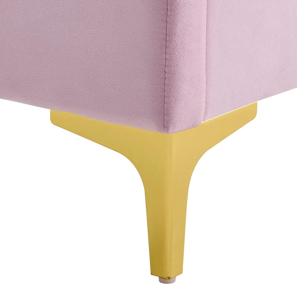 Ágy ágyráccsal, 140x200, rózsaszín Velvet szövet, ISADORA