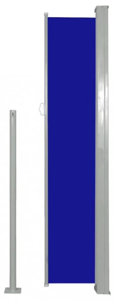 kék behúzható oldalsó napellenző 160 x 500 cm