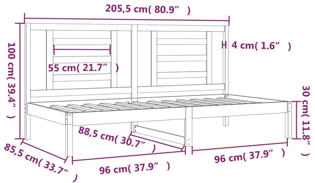 tömör fenyőfa kanapéágy matrac nélkül 80 x 200 cm