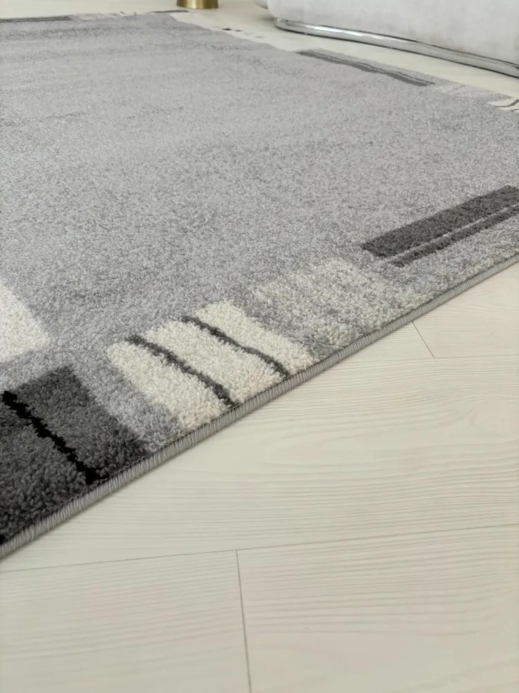 Nora 6037 szürke modern szőnyeg 60 cm-es szett