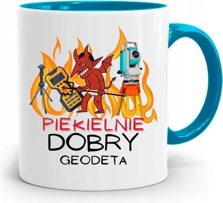 Kék Bögre Földmérőnek Pokolian Jó, fényképes nyomattal