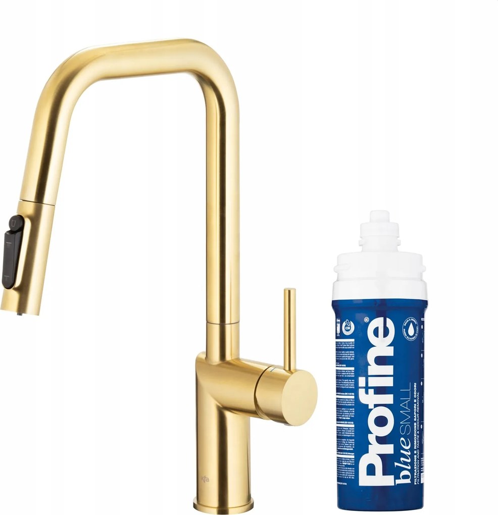 Kfa Duero Pure Style Konyhai Csaptelep Profine Blue S, Szálcsiszolt Világos Arany