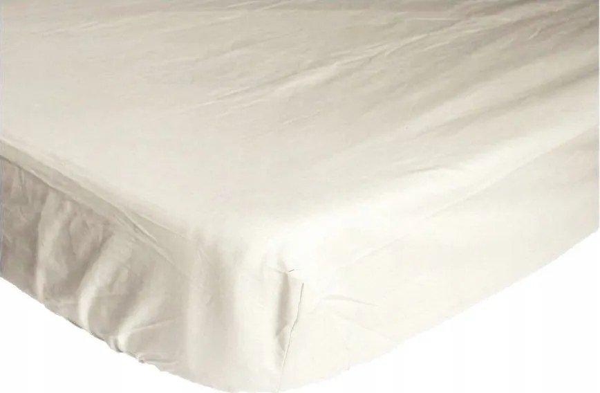 Jersey Gumis Lepedő Világos Ecru 200x220