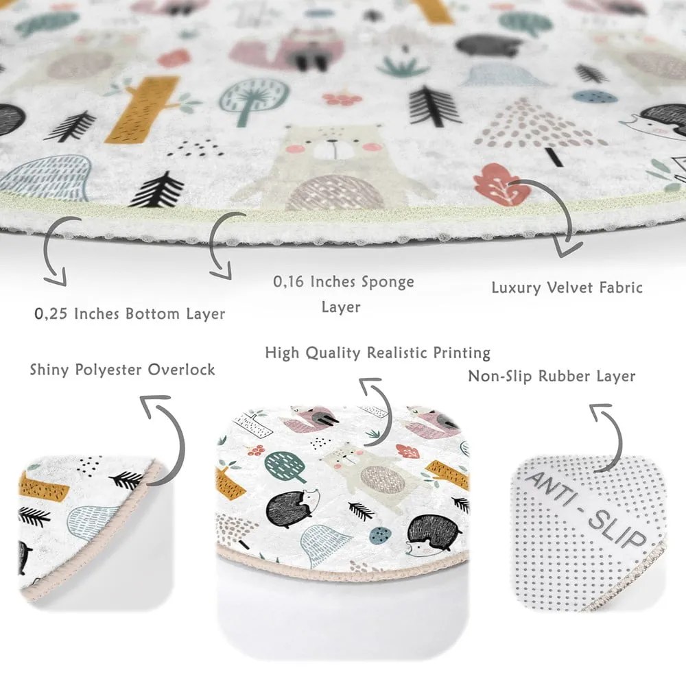 Fehér gyerek szőnyeg ø 80 cm Comfort – Mila Home