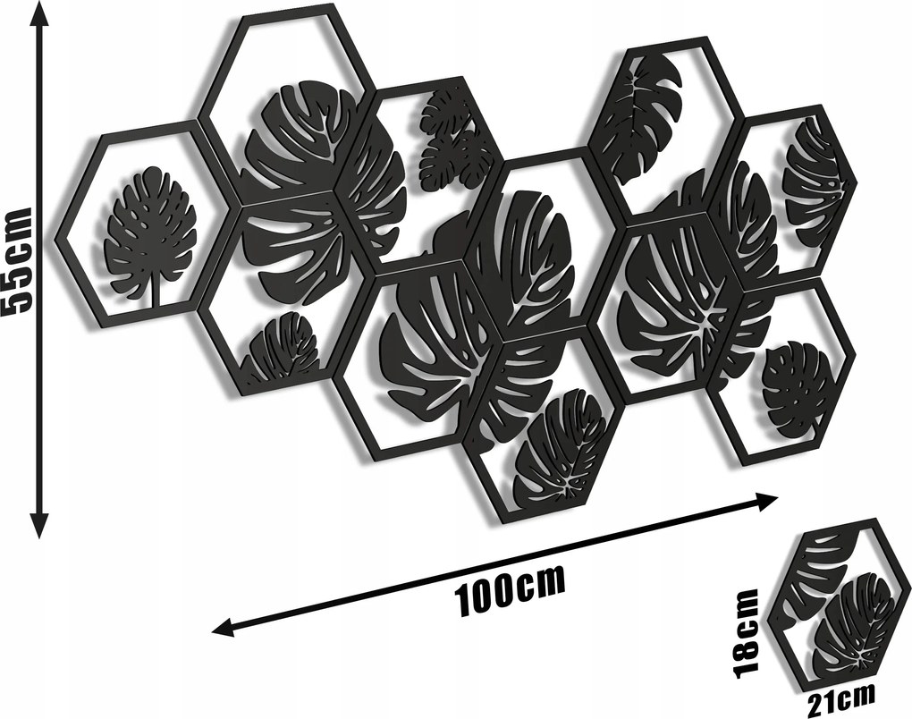 Vászonkép Fa Panelek Monster Levél Fali dekoráció 3D kép