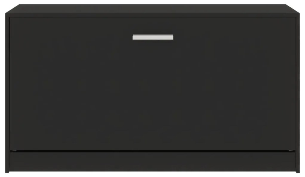 fekete cipőpad 80 x 24 x 45 cm rétegelt fából