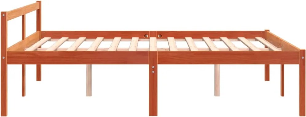 Viaszbarna tömör fenyőfa időseknek való ágy 160 x 200 cm