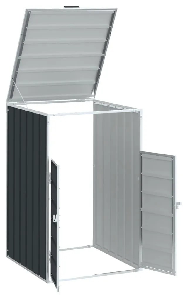 antracit acél kerekes szemetes tároló 1 szemeteskukához 72 x 81 x 115 cm