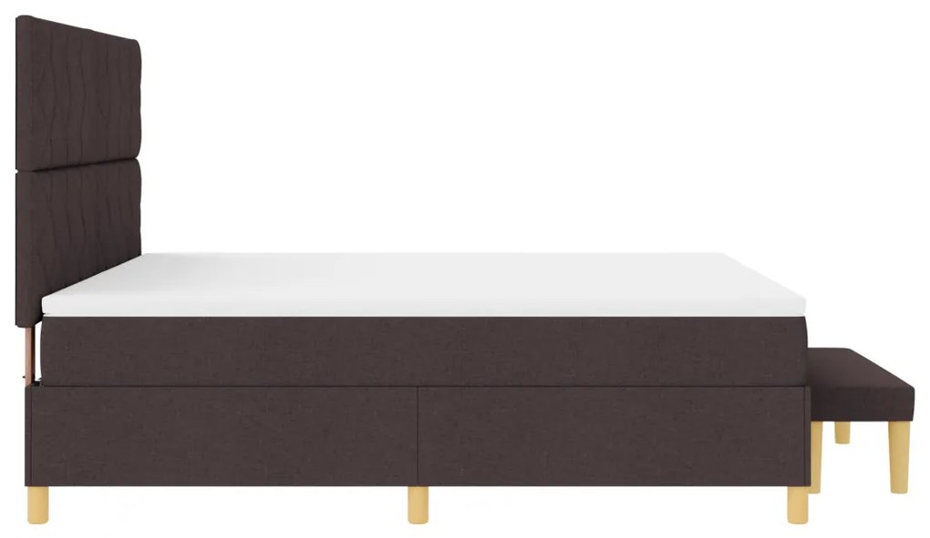 Boxspring ágy matraccal és paddal sötétbarna 180x200 cm szövet