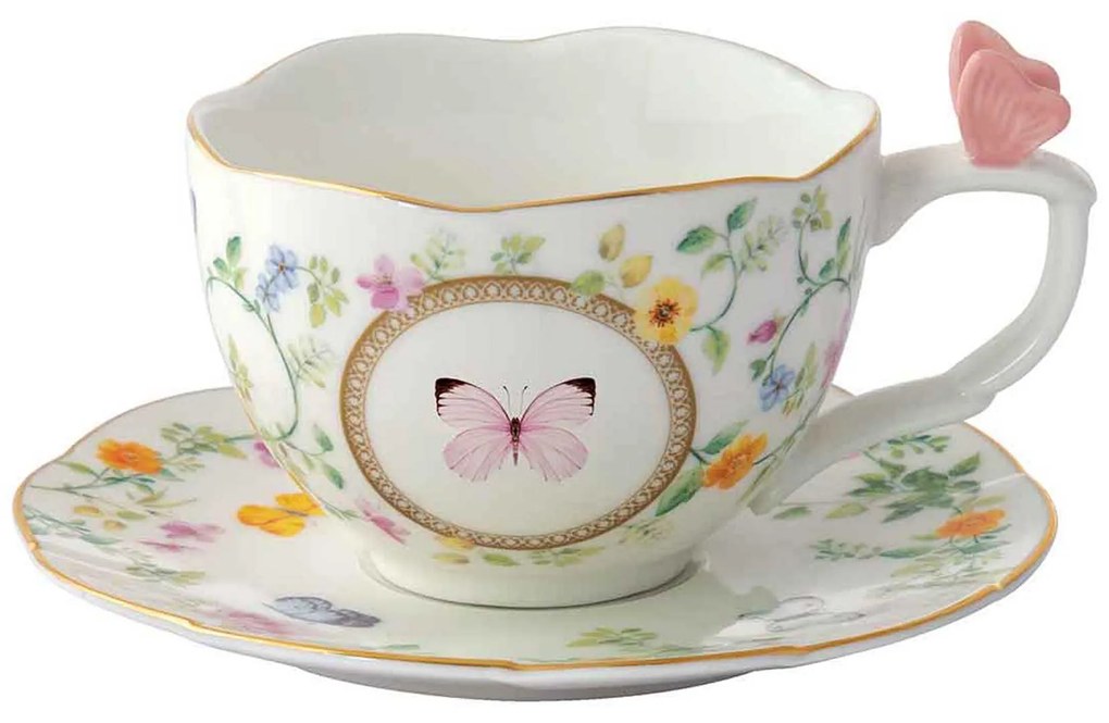 Pillangós porcelán teáscsésze díszdobozban Dancing Butterflies