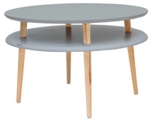 UFO sötétszürke dohányzóasztal natúr lábakkal, ⌀ 70 cm - Ragaba