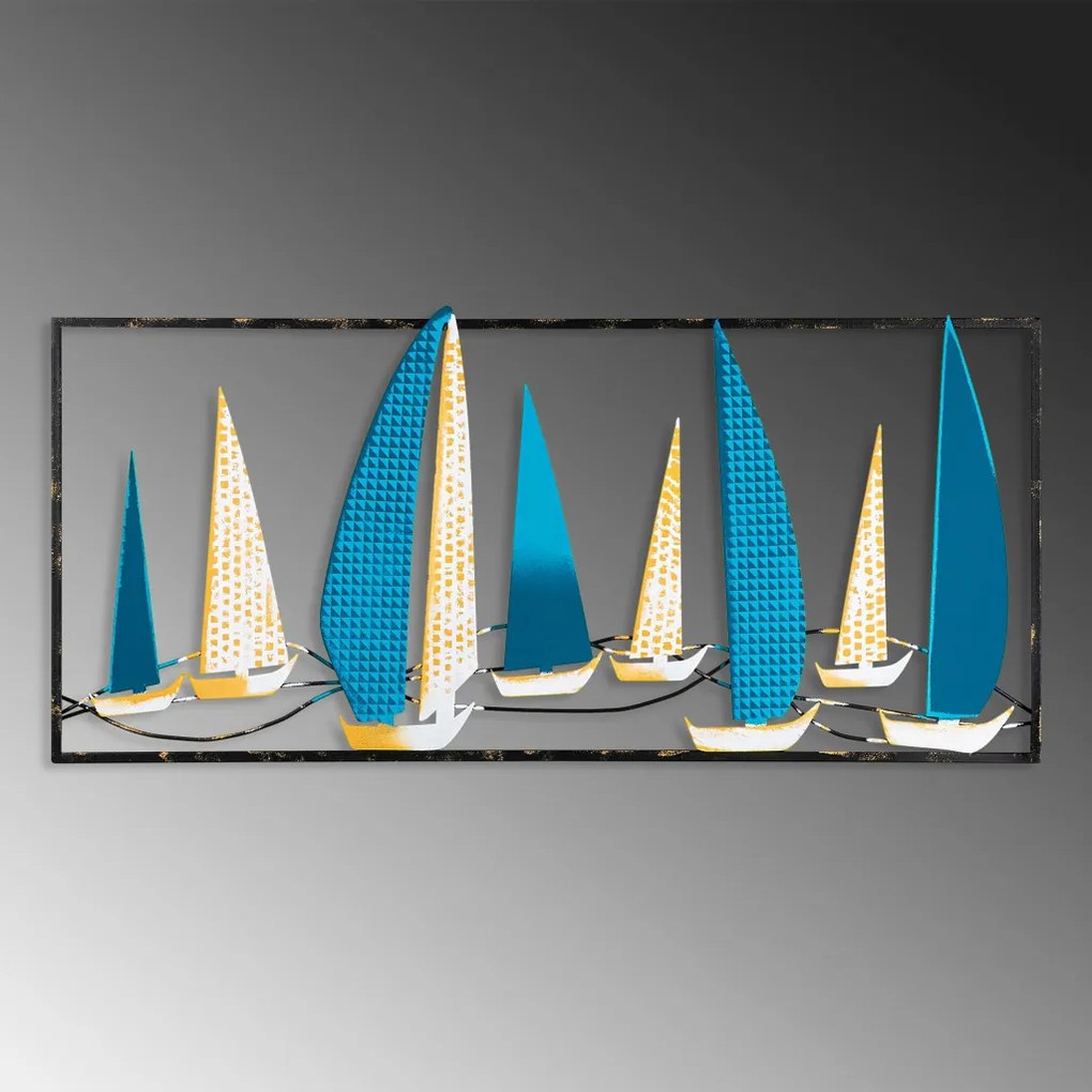 Yelkenli fém fali dekoráció, 40×90 cm – TR930DYU1178