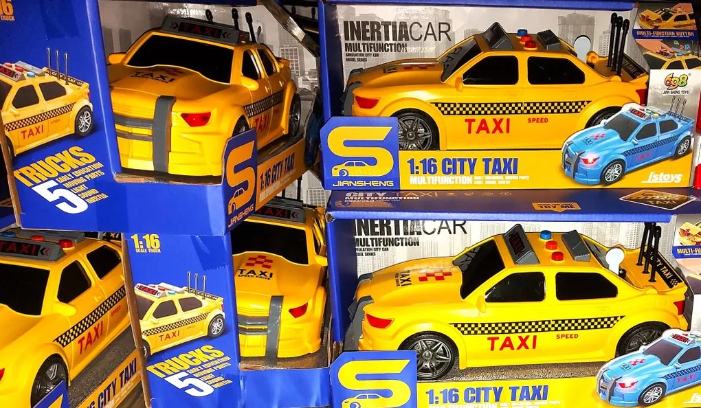 Ultimate Devil Race Taxi Vörös Fényszóróval 25 Cm Elektromos Játék Autó Hátrahúzós Mechanikával