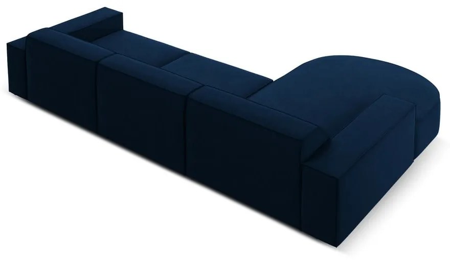 Kék bársony sarokkanapé (bal oldali) Jodie - Micadoni Home