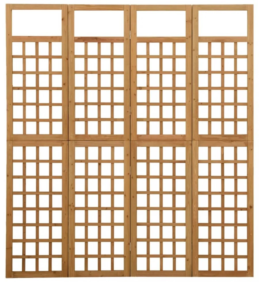 4 paneles tömör fenyőfa térelválasztó/lugasrács 161 x 180 cm