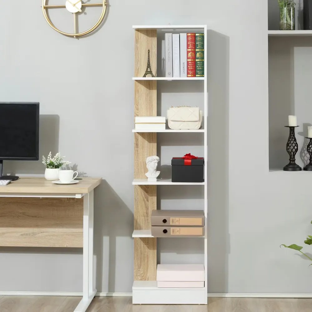 Polcos tároló könyvespolc 45x21x170cm barna FUR1958-1