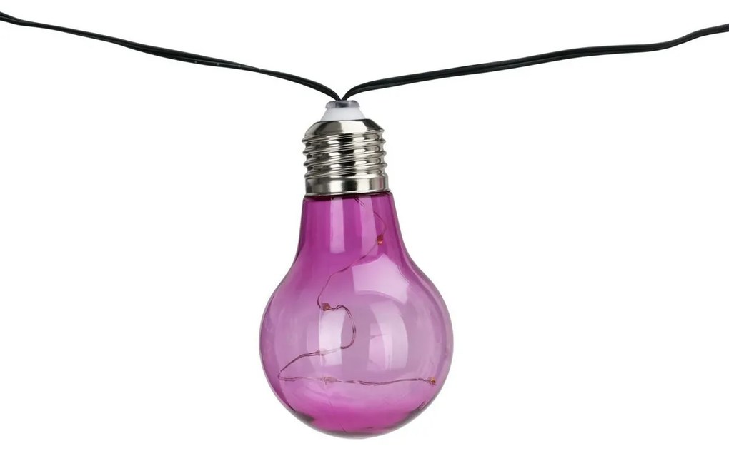 ProGarden napelemes izzólánc színes, 2 m , 10 x 5 LED izzók
