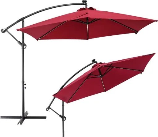 Deuba LED napernyő Mali Ø350 cm - piros