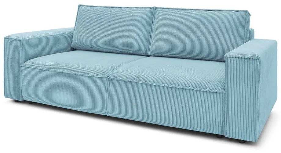 Világoskék kordbársony kinyitható kanapé 245 cm Nihad – Bobochic Paris