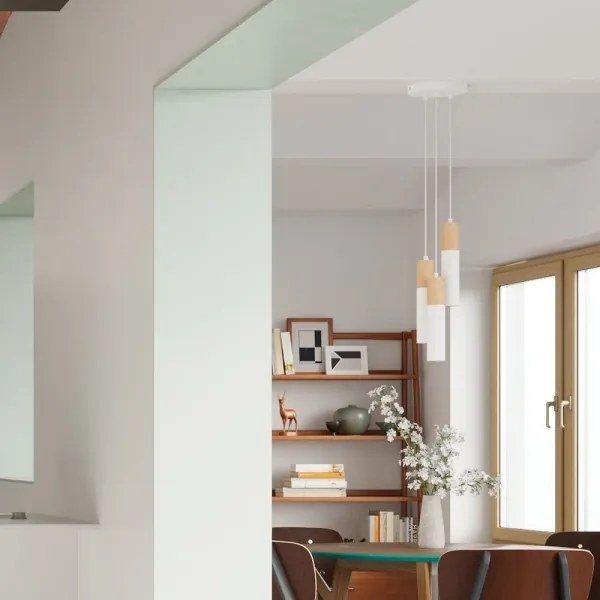 Sollux SL.1013 - Csillár zsinóron PABLO 3xGU10/40W/230V fehér