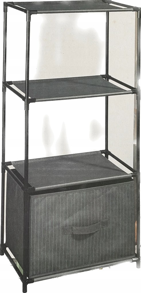 Fém könyvespolc 2 polccal, kihúzható fiókkal Liv&amp;bo 43 x 28 x 95 cm