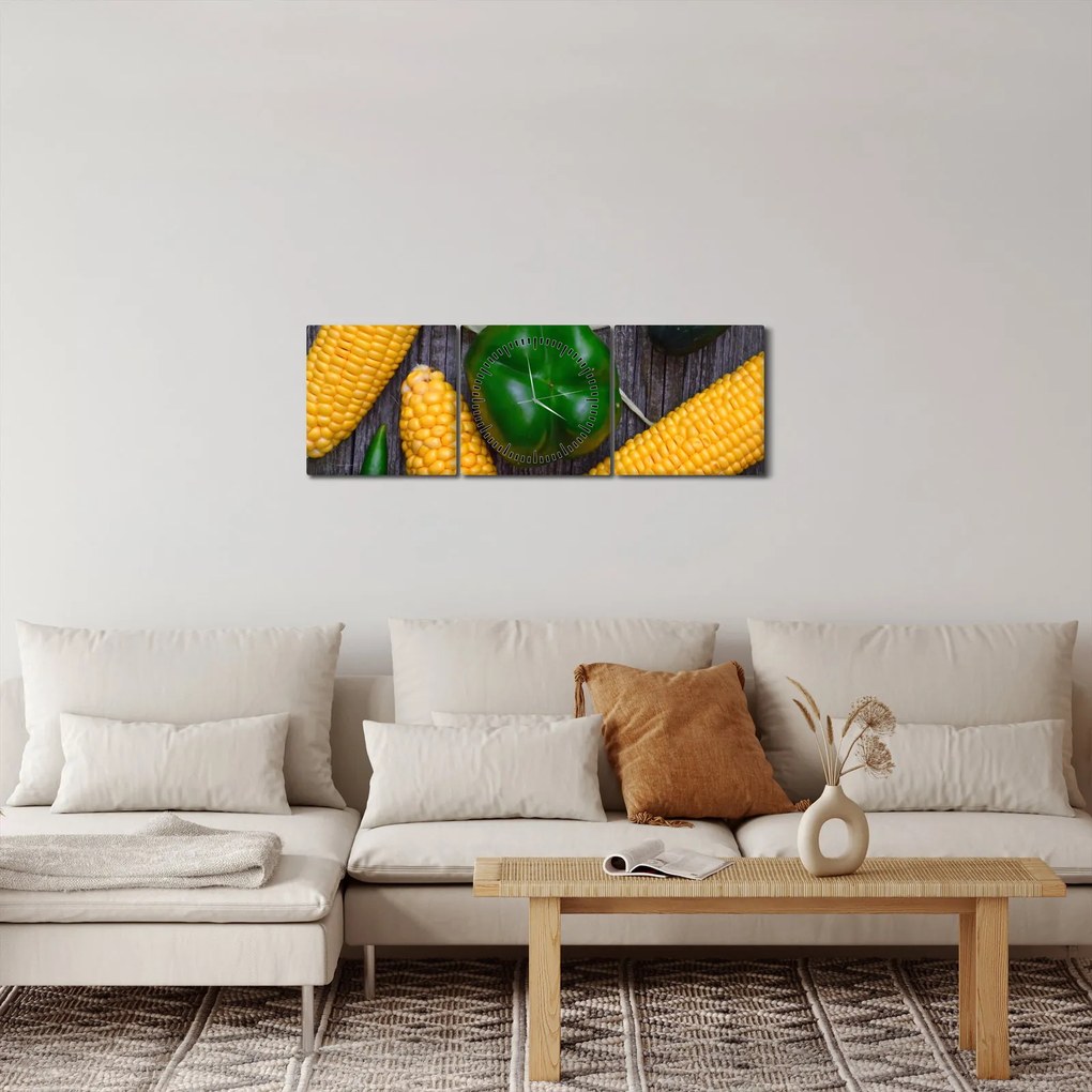 Zöldség képe (órával) (90x30 cm)