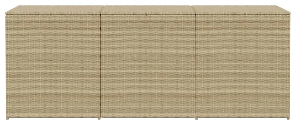 Vegyes bézs polyrattan kerti tárolóláda 984 L