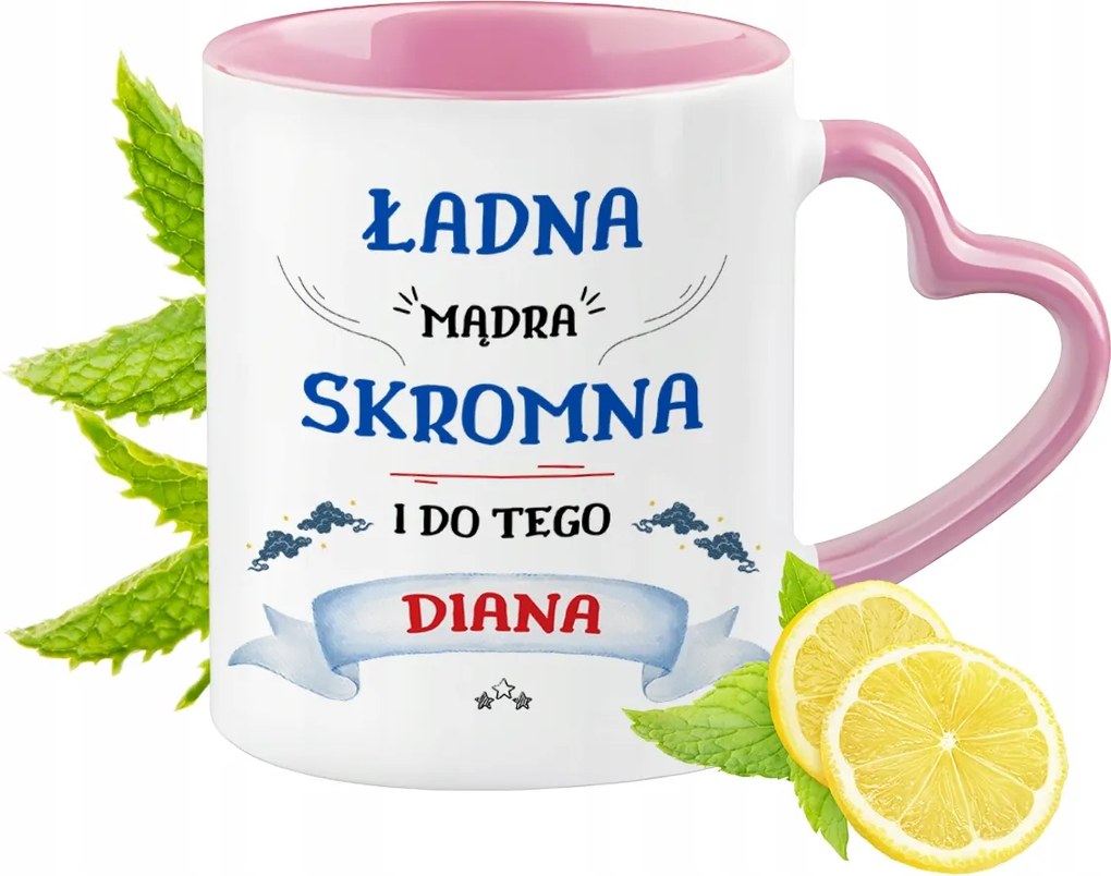 Diana Bögre Rózsaszín Szív Alakú Füllel Kávé Ajándék