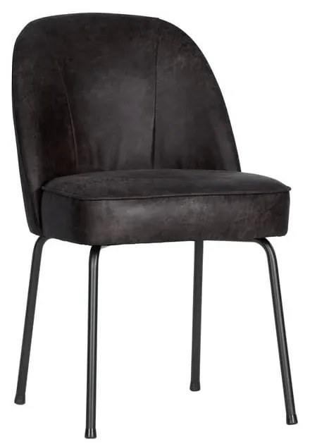 Fekete bőr étkezőszék szett 2 db-os Vogue – WOOOD