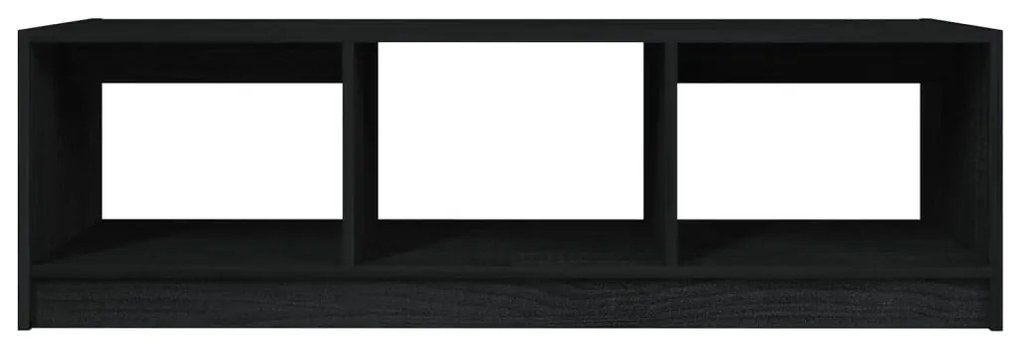 Fekete tömör fenyőfa dohányzóasztal 110 x 50 x 34 cm
