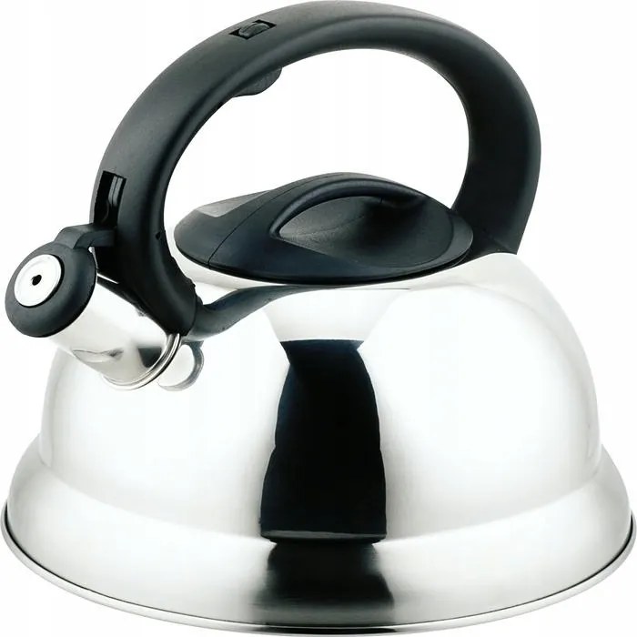 Acél Teásforraló Síppal, fényes, Gázhoz És Indukciós Főzőlaphoz, 3L, Hjorta Elsa