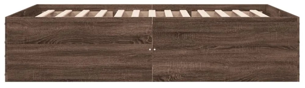 vidaXL barna tölgyszínű szerelt fa ágykeret 120 x 190 cm