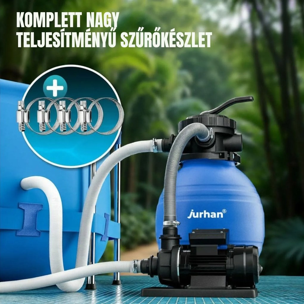 AQUA homokszűrő medencéhez, 10 200 l/h, kék Jurhan