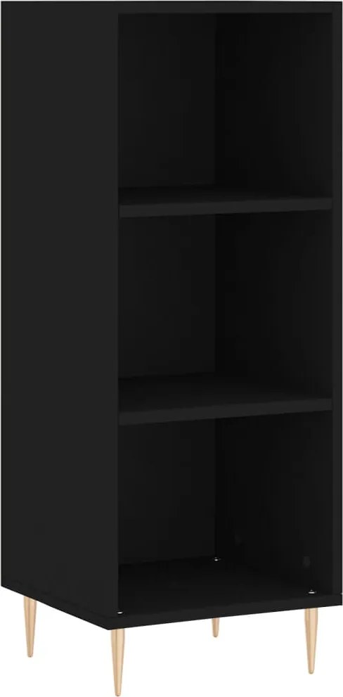 vidaXL fekete szerelt fa tálalószekrény 34,5 x 32,5 x 90 cm