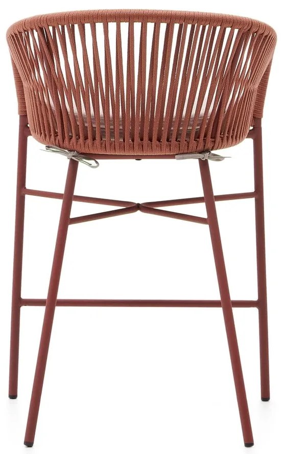 Yanet kerti bárszék terrakotta színű húrozással, magasság 85 cm - Kave Home