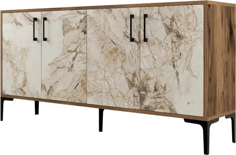 Kiev 160 - Walnut, White Marble